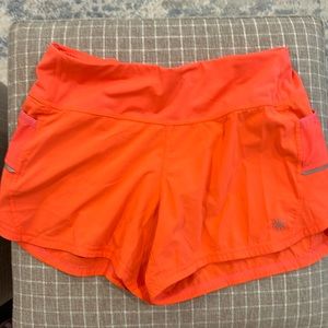 Neon, orange, athleta size small athletic shorts